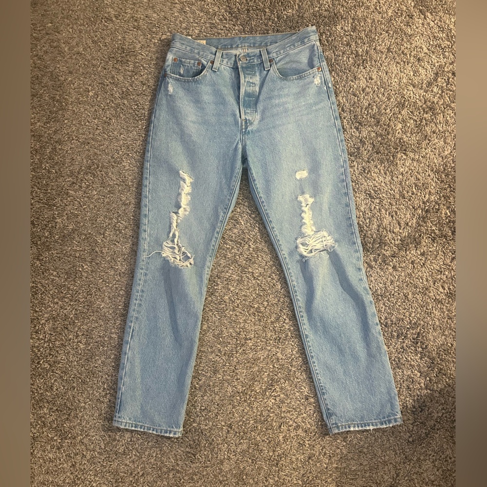 Levi's Classic Light Blue Distressed Jeans
